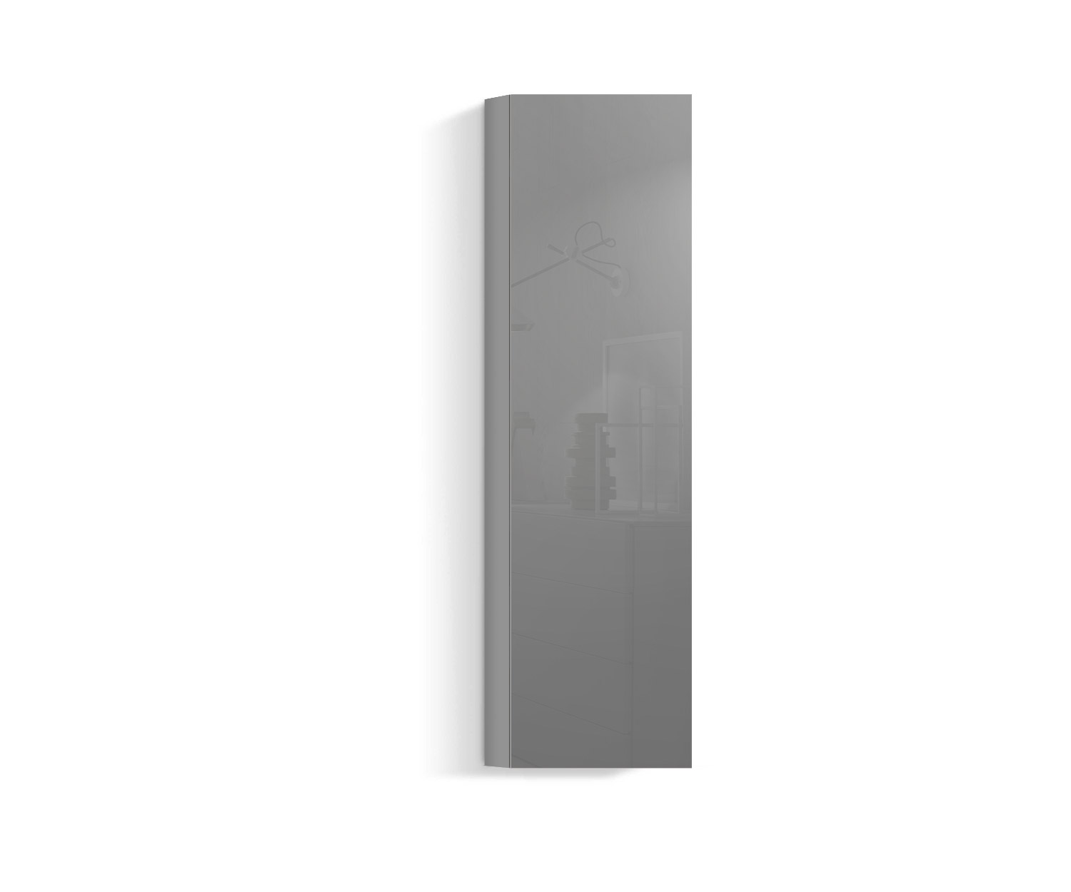 Design Salon Armoire suspendue verticale H160 L45 gris clair430