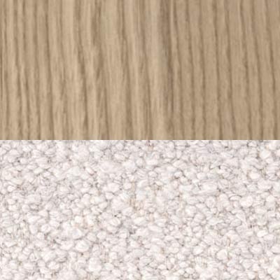 Eiche Natur + Sitzpolster Bouclé Beige