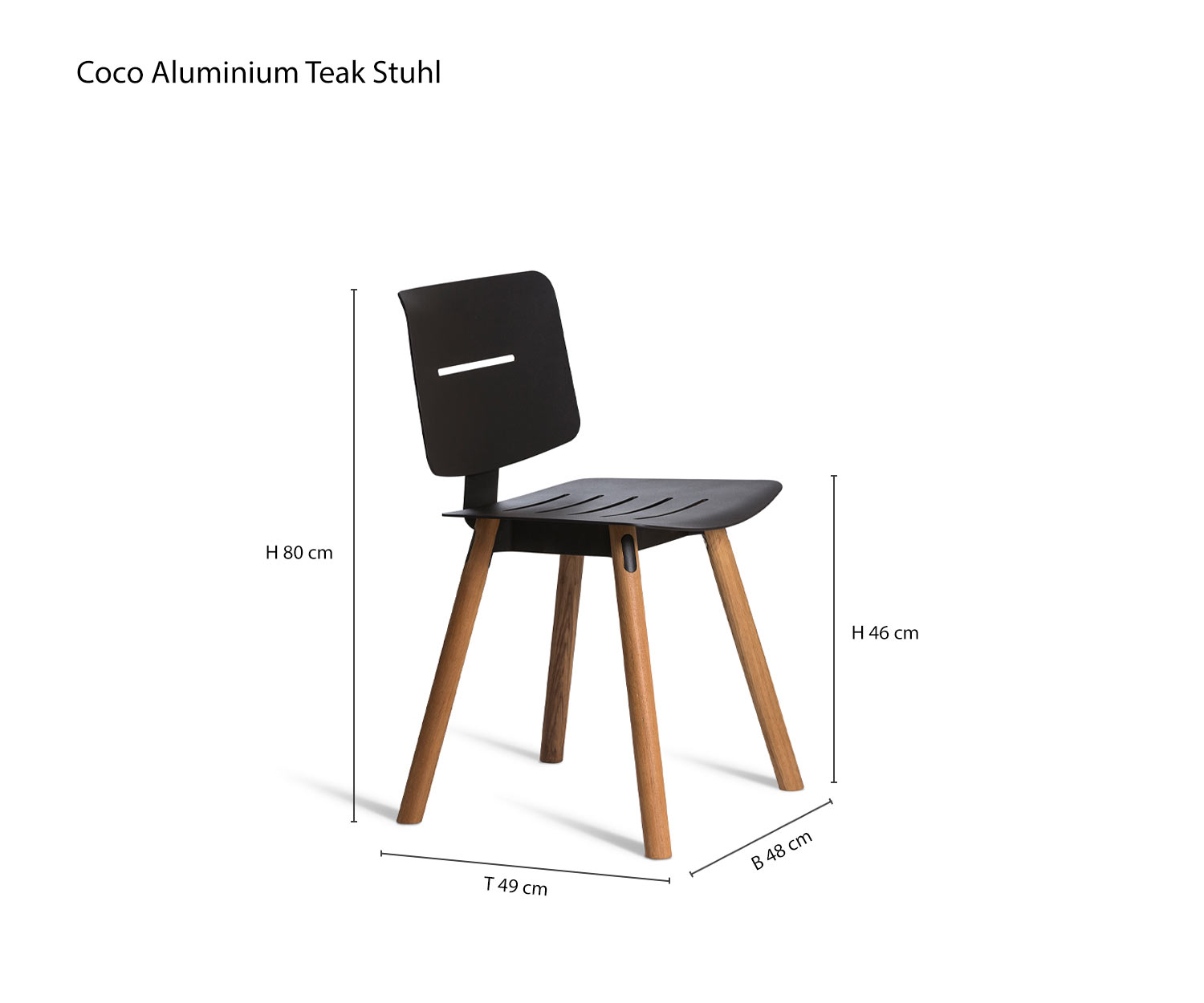 Oasiq Chaise de jardin design teck bois Taille Esquisse Dimensions