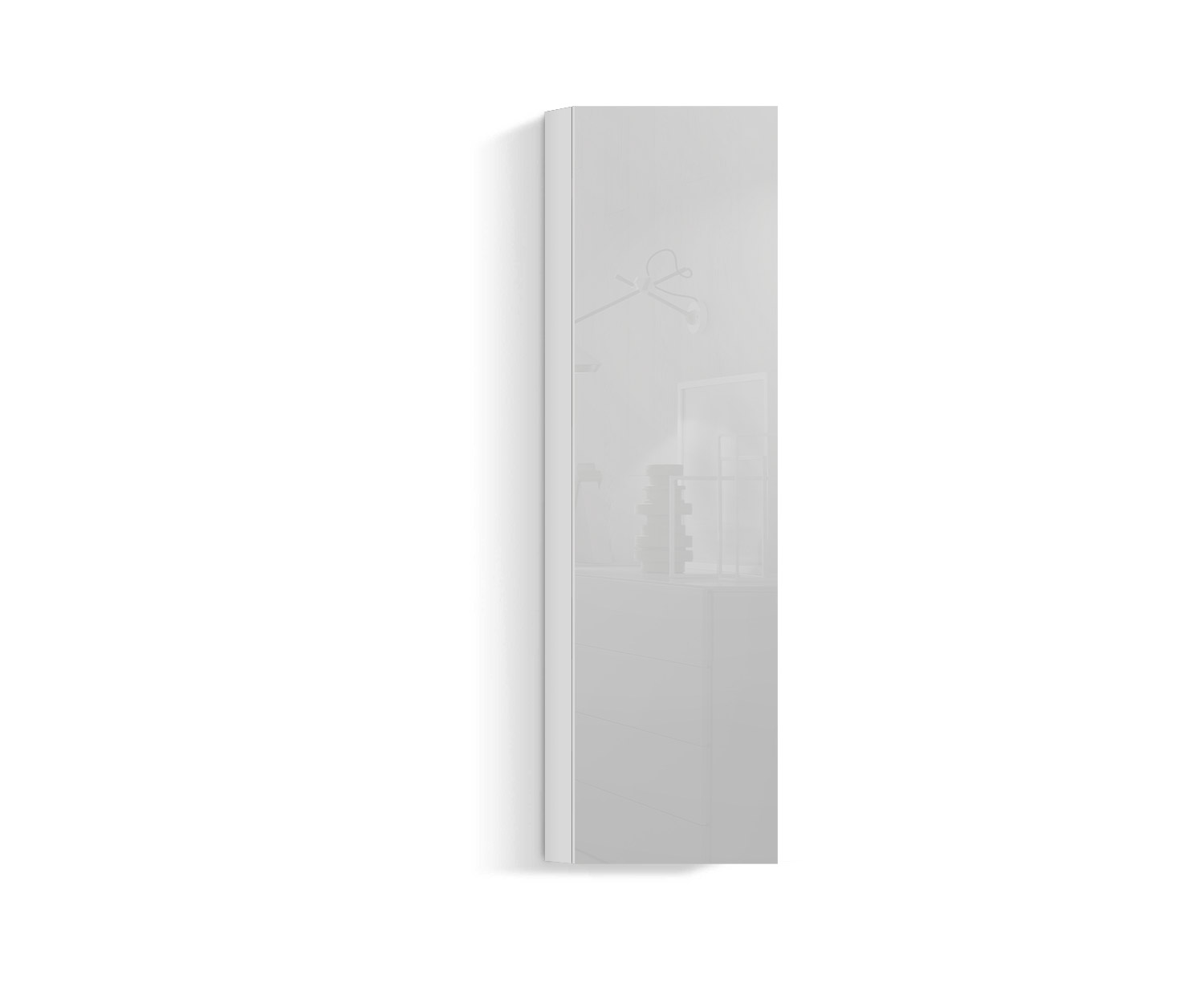 Armoire suspendue design salon Vertical H160 L45 blanc400