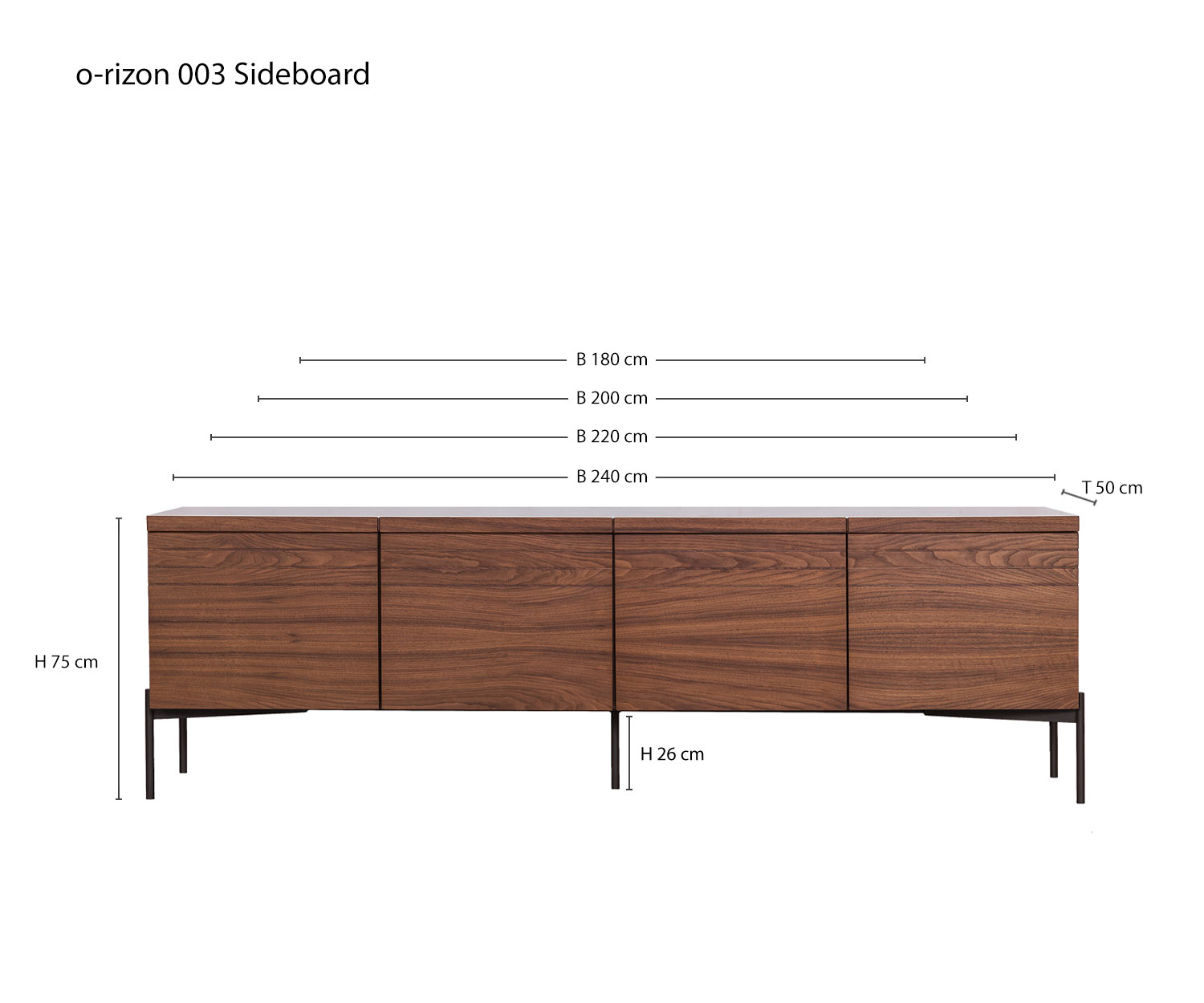 Designer Buffet o rizon 003 de al2 Esquisse Dimensions Dimensions