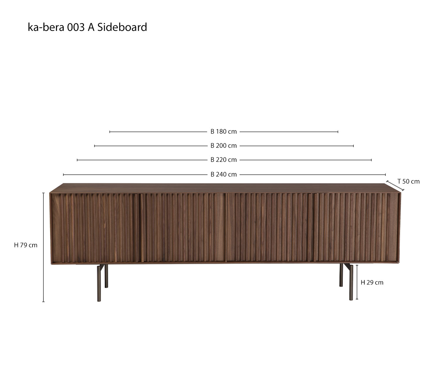 Designer Buffet ka bera 003 A de al2 Esquisse Dimensions Tailles