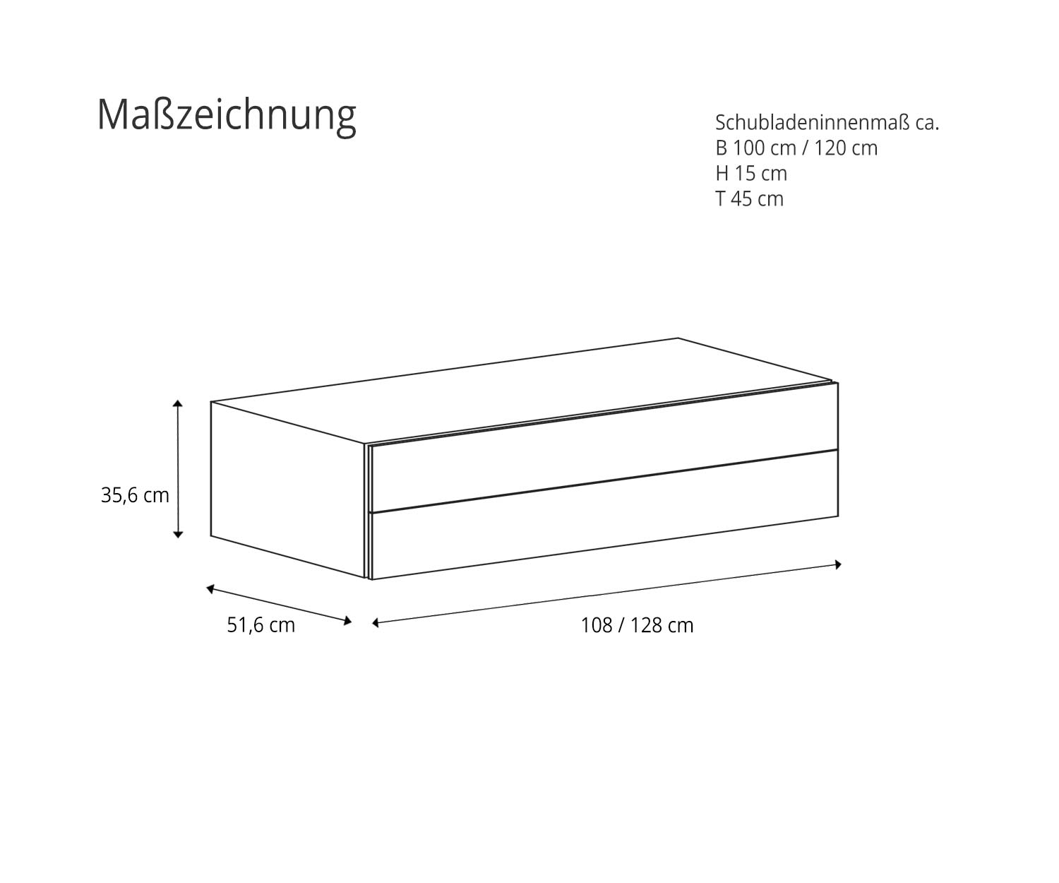 Novamobili Commode suspendue design Easy 2 Dessin coté