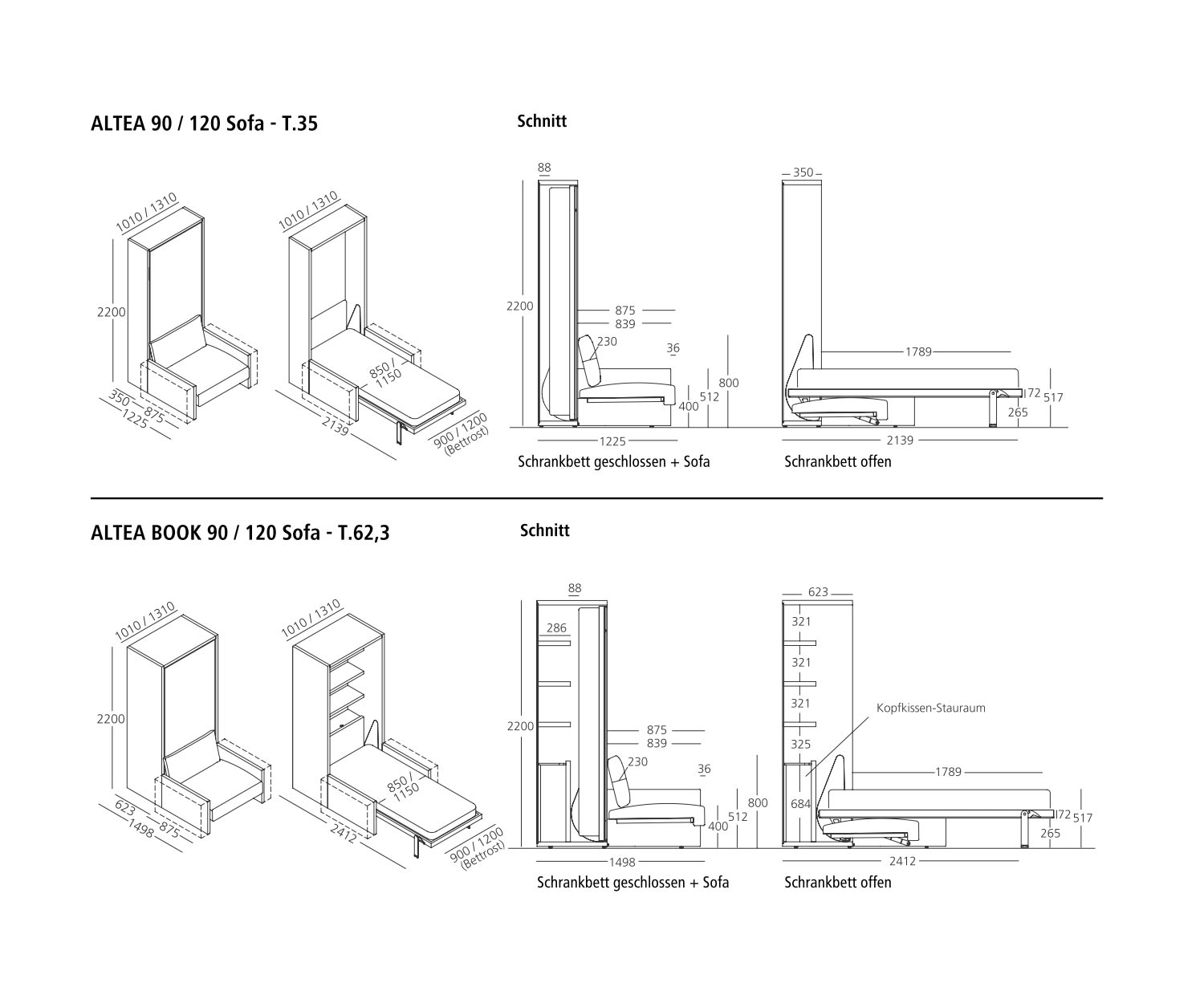 Clei Lits escamotables Altea Book skizze2