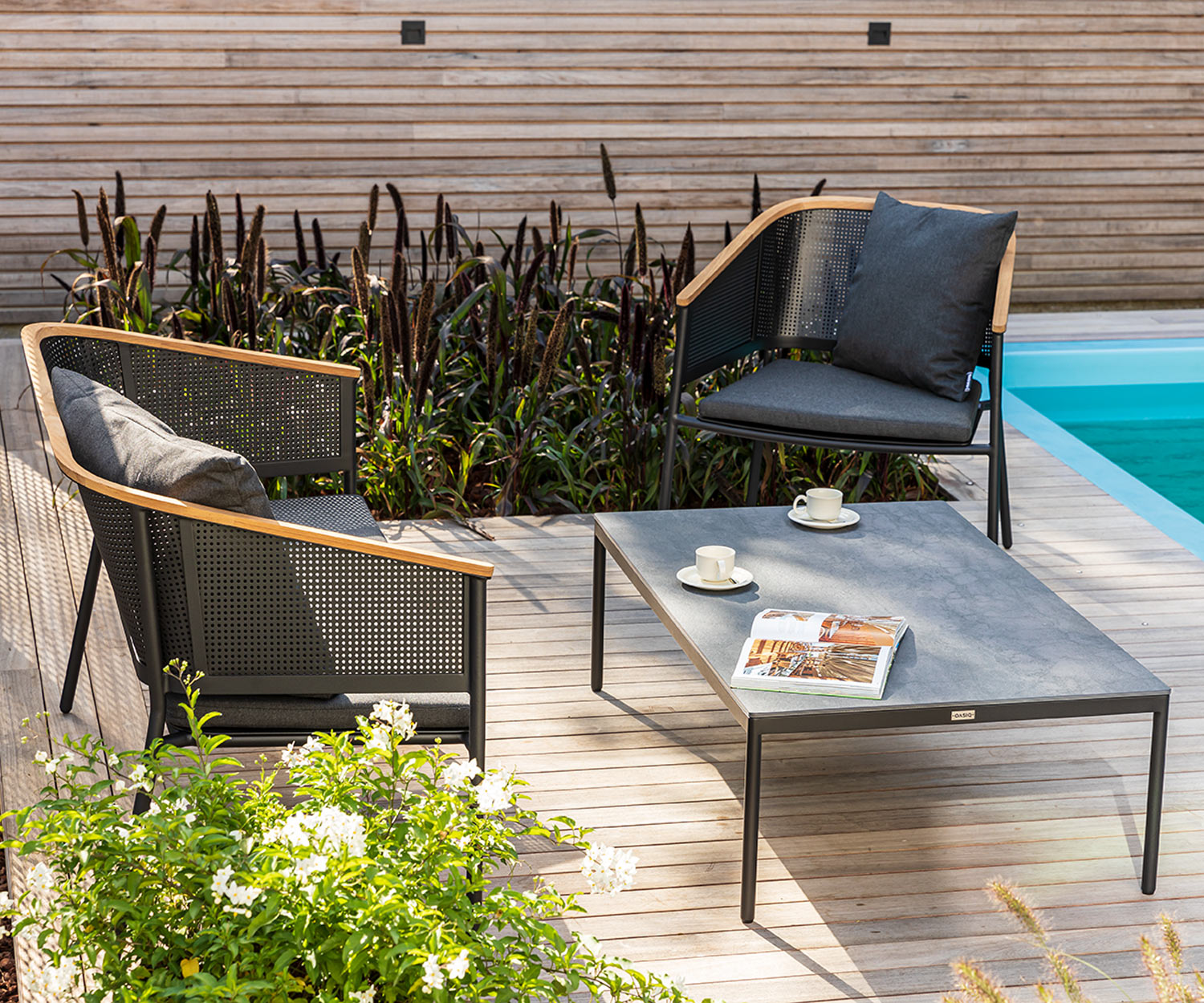 Fauteuil Riad de haute qualité Oasiq pour le jardin avec table d'appoint au bord de la piscine