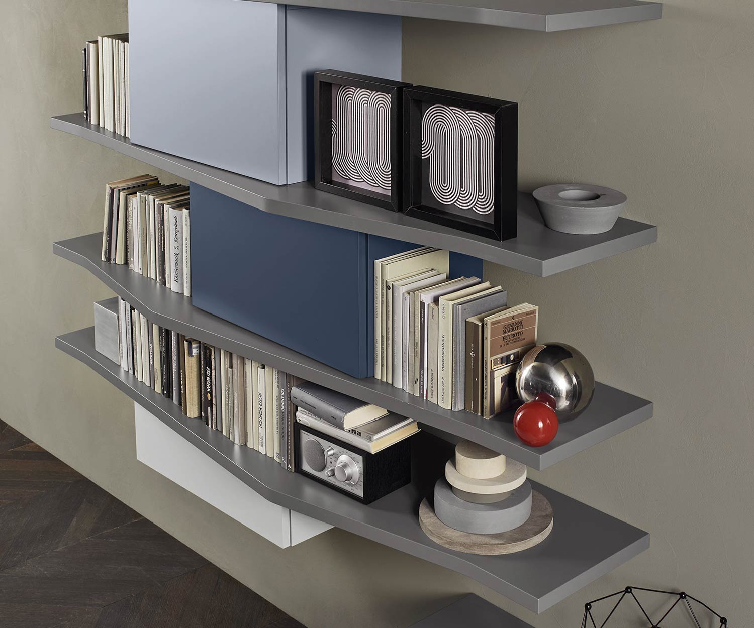 Livitalia Meuble-paroi design C61 Étagère murale pour livres