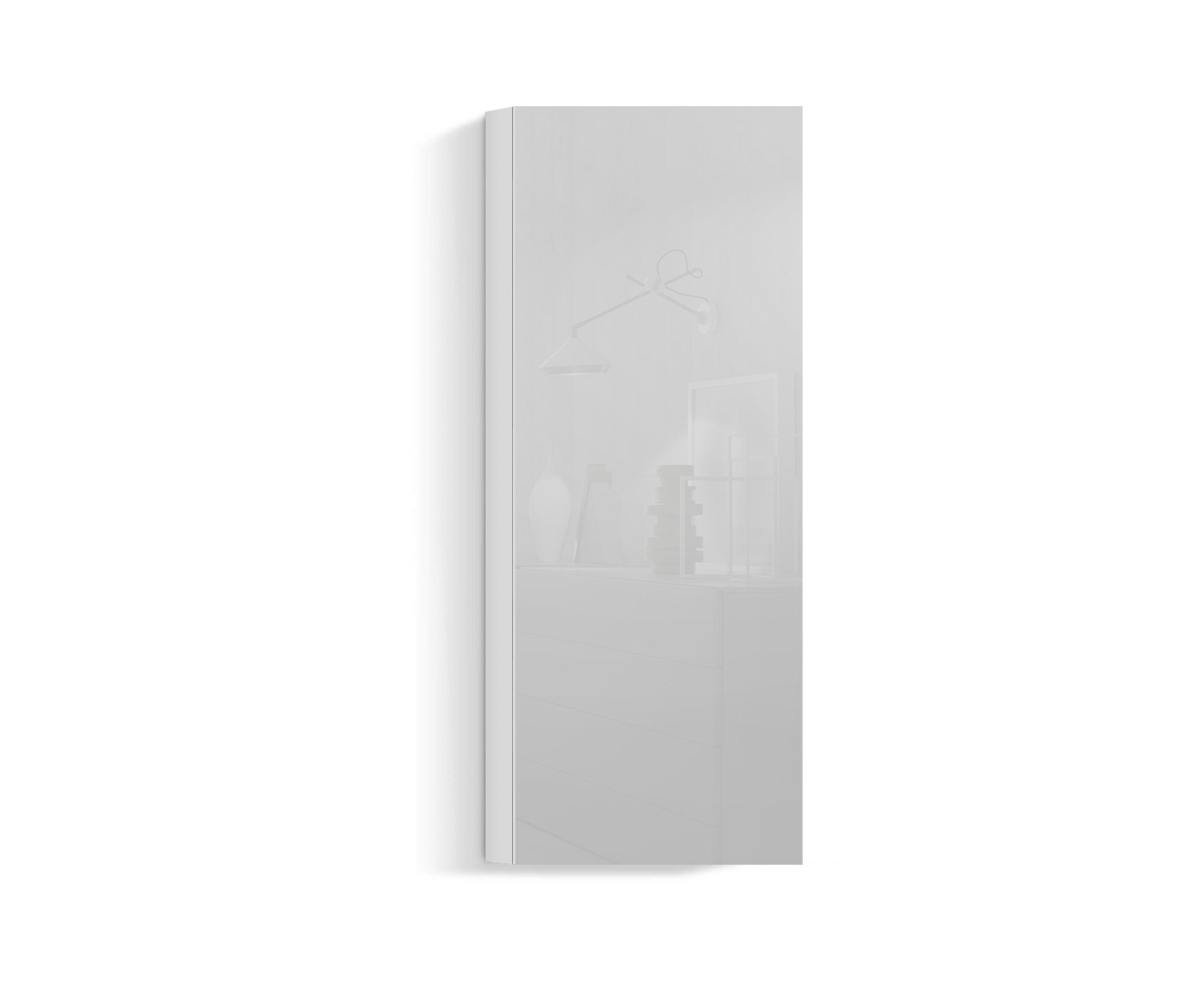 Armoire suspendue design salon Vertical H160 L60 blanc400