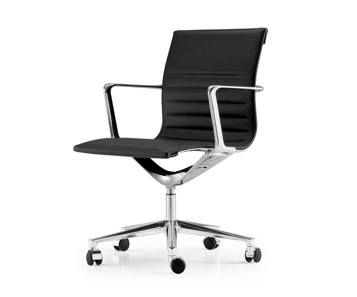 ICF Una Chair Management Chaise de bureau cuir aluminium chrome 